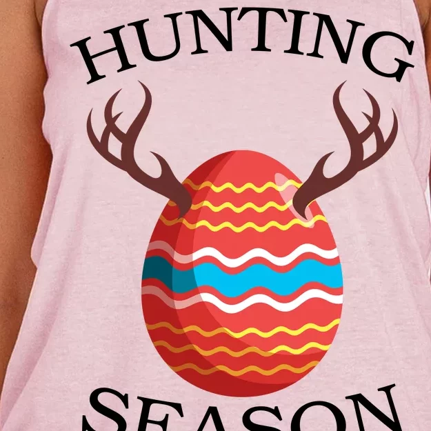 Hunting Season Deer Easter Egg Women's Knotted Racerback Tank