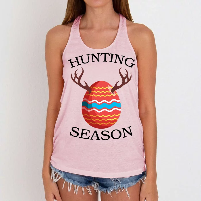 Hunting Season Deer Easter Egg Women's Knotted Racerback Tank