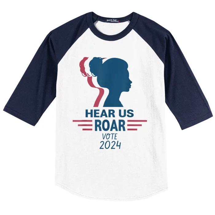 Hear Us Roar Vote 2024 Right Baseball Sleeve Shirt