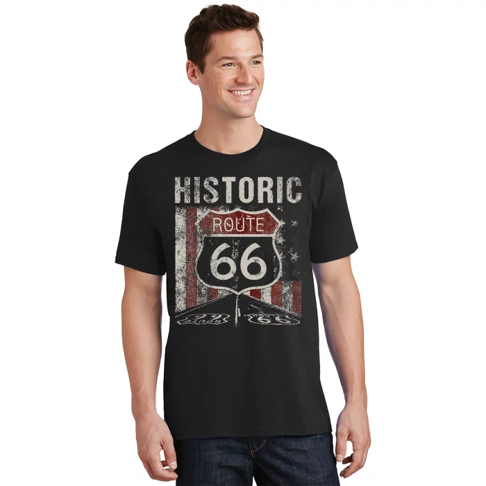 Historic U.S.A. Route 66 Highway Vintage America Road T-Shirt