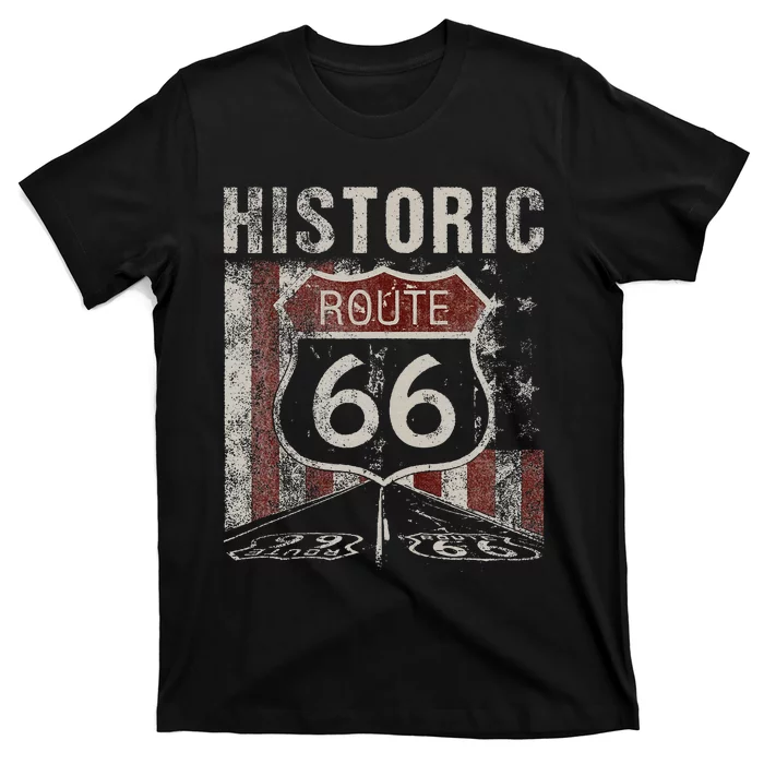 Historic U.S.A. Route 66 Highway Vintage America Road T-Shirt