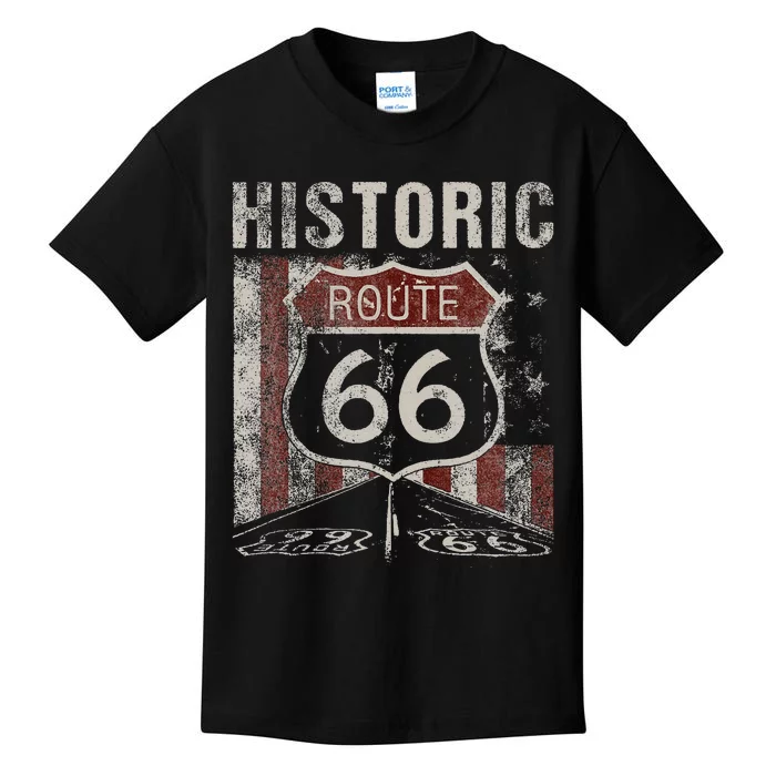 Historic U.S.A. Route 66 Highway Kids T-Shirt