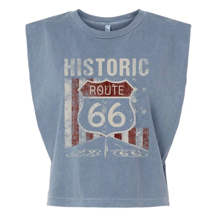 Historic U.S.A. Route 66 Highway Garment-Dyed Women's Muscle Tee