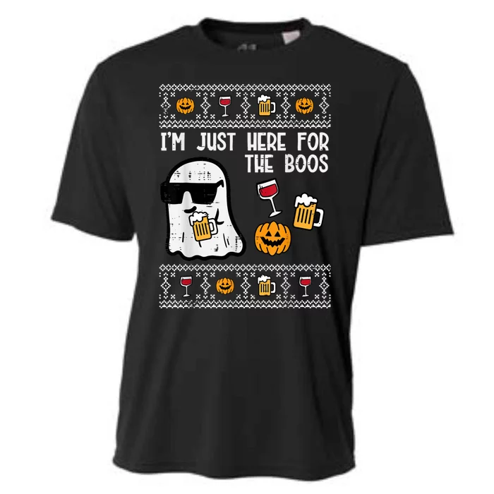 Halloween Ugly Sweater Here For Boos Ghost Costume Cooling Performance Crew T-Shirt