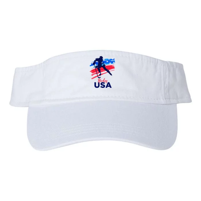 Hockey Usa Support The Team U.S.A Ice Hockey Lover Valucap Bio-Washed Visor