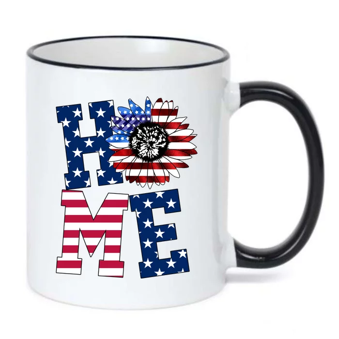 Home USA Sunflower Independence Day Celebration Black Color Changing Mug