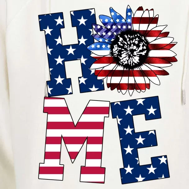 Home USA Sunflower Independence Day Celebration Womens Funnel Neck Pullover Hood