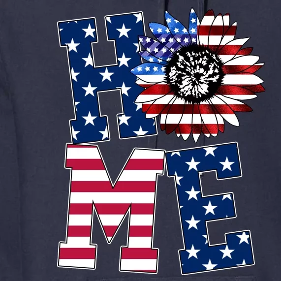 Home USA Sunflower Independence Day Celebration Premium Hoodie