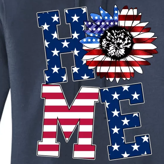 Home USA Sunflower Independence Day Celebration Women's Pullover Hoodie