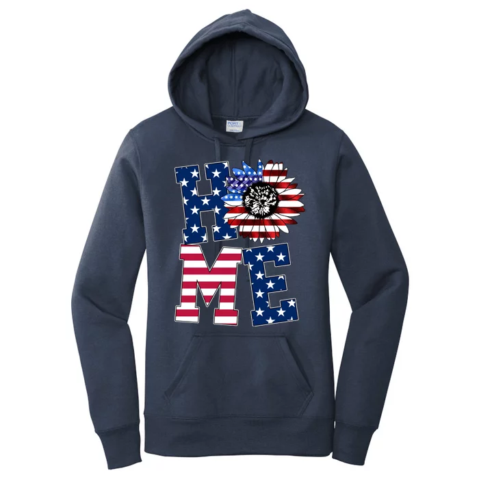 Home USA Sunflower Independence Day Celebration Women's Pullover Hoodie