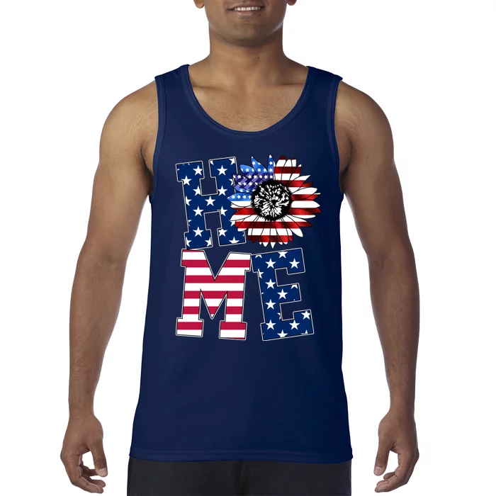 Home USA Sunflower Independence Day Celebration Tank Top