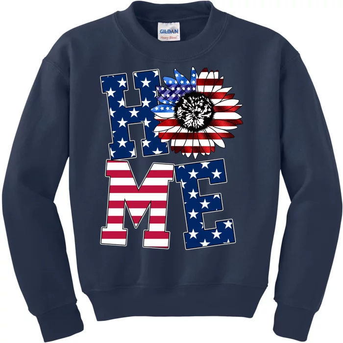 Home USA Sunflower Independence Day Celebration Kids Sweatshirt