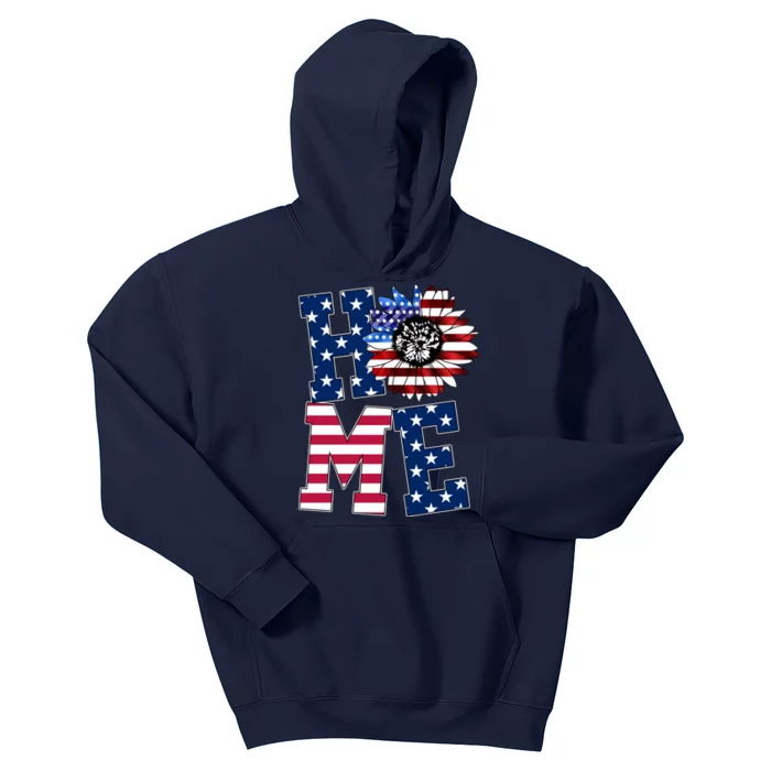 Home USA Sunflower Independence Day Celebration Kids Hoodie