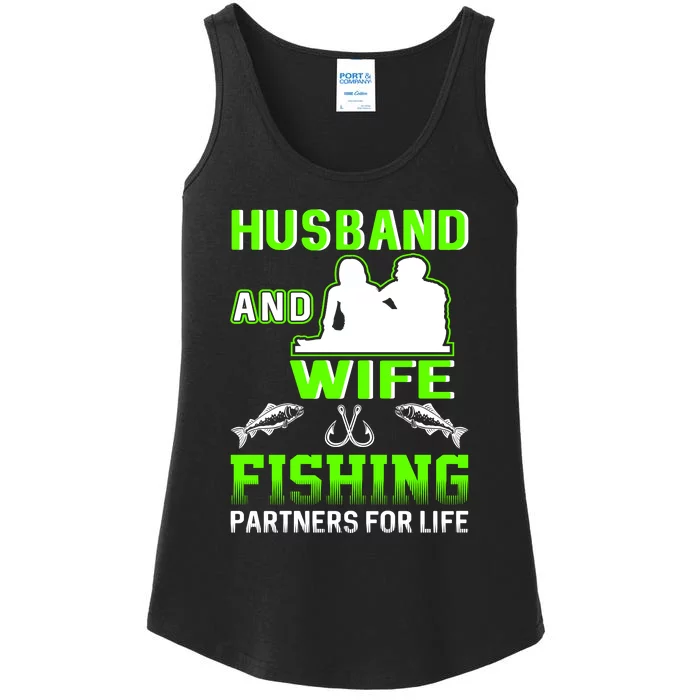 Husband and Wife Fishing Partners for Life Ladies Essential Tank