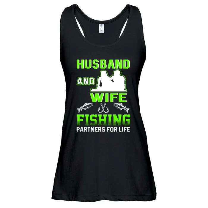 Husband and Wife Fishing Partners for Life Ladies Essential Flowy Tank