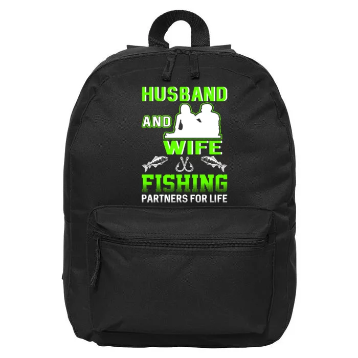 Husband and Wife Fishing Partners for Life 16 in Basic Backpack