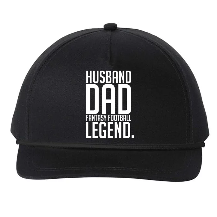 Husband Dad Fantasy Football Legend Snapback Five-Panel Rope Hat