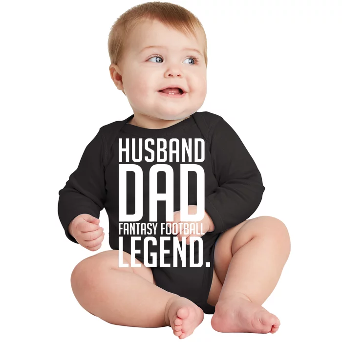 Husband Dad Fantasy Football Legend Baby Long Sleeve Bodysuit