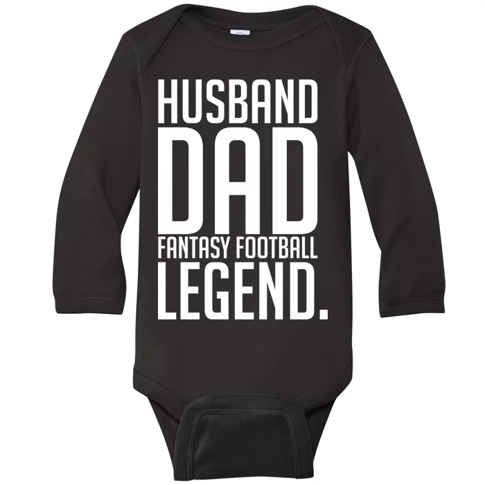 Husband Dad Fantasy Football Legend Baby Long Sleeve Bodysuit