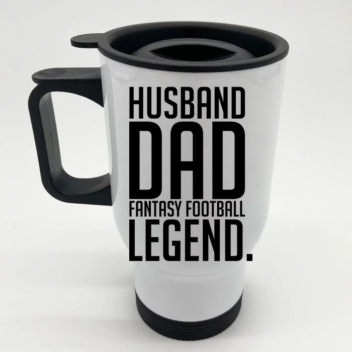 Husband Dad Fantasy Football Legend Front & Back Stainless Steel Travel Mug