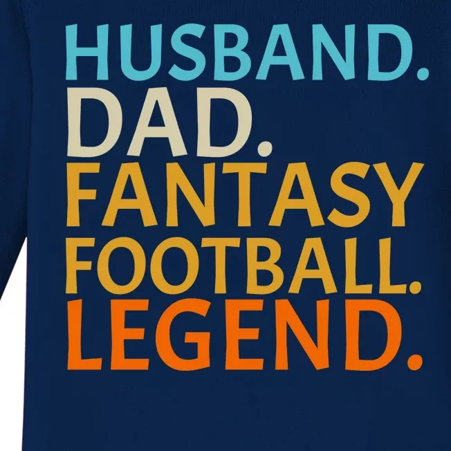 Husband Dad Fantasy Football Legend1 Baby Long Sleeve Bodysuit