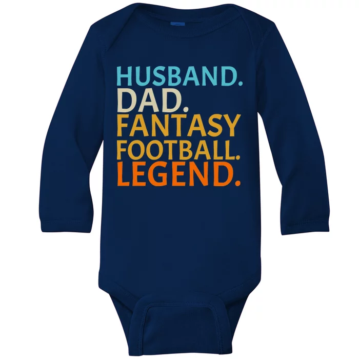 Husband Dad Fantasy Football Legend1 Baby Long Sleeve Bodysuit