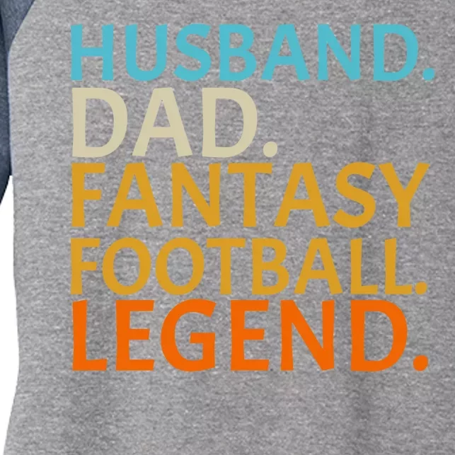 Husband Dad Fantasy Football Legend1 Women's Tri-Blend 3/4-Sleeve Raglan Shirt