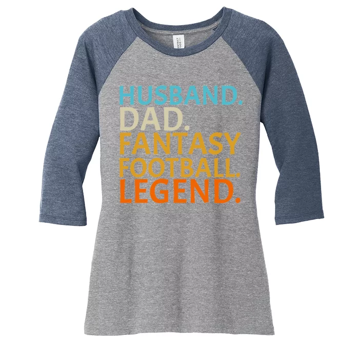 Husband Dad Fantasy Football Legend1 Women's Tri-Blend 3/4-Sleeve Raglan Shirt