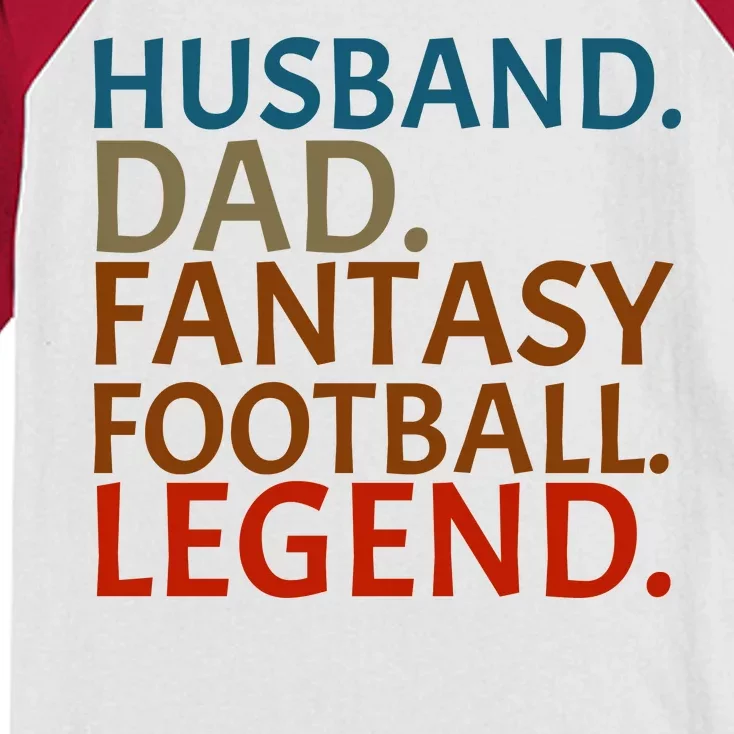 Husband Dad Fantasy Football Legend1 Kids Colorblock Raglan Jersey