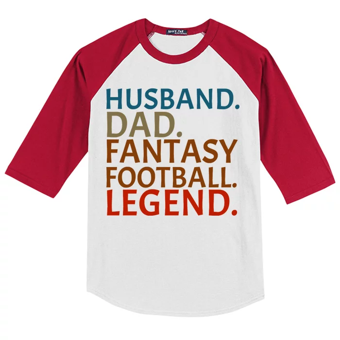 Husband Dad Fantasy Football Legend1 Kids Colorblock Raglan Jersey