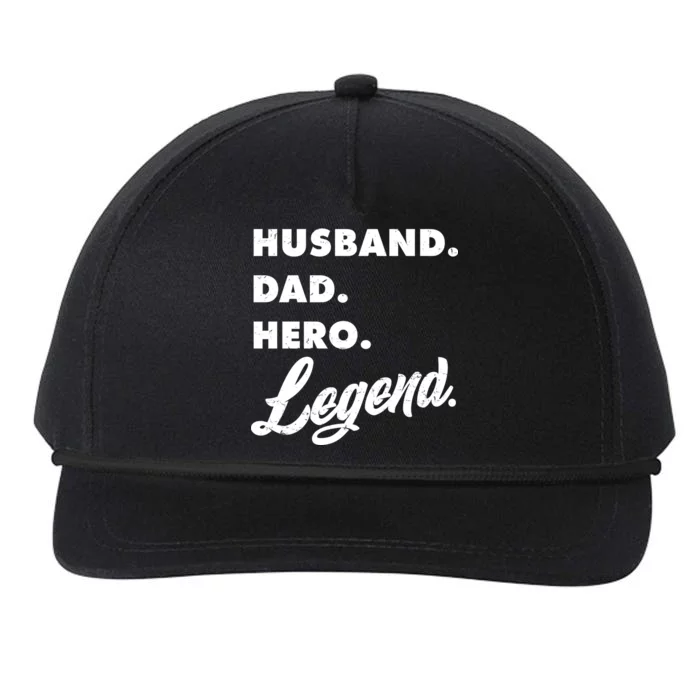 Husband Dad Hero Legend Snapback Five-Panel Rope Hat