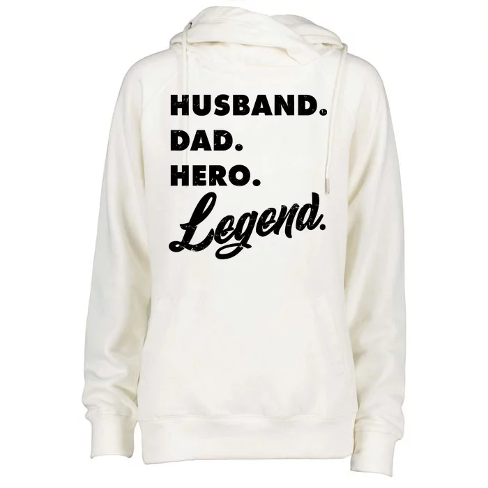 Husband Dad Hero Legend Womens Funnel Neck Pullover Hood