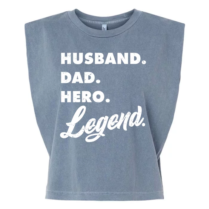 Husband Dad Hero Legend Garment-Dyed Women's Muscle Tee