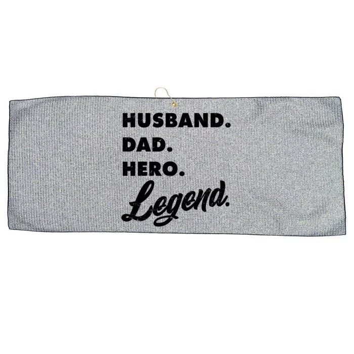 Husband Dad Hero Legend Large Microfiber Waffle Golf Towel