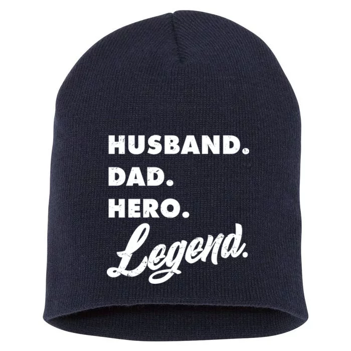 Husband Dad Hero Legend Short Acrylic Beanie