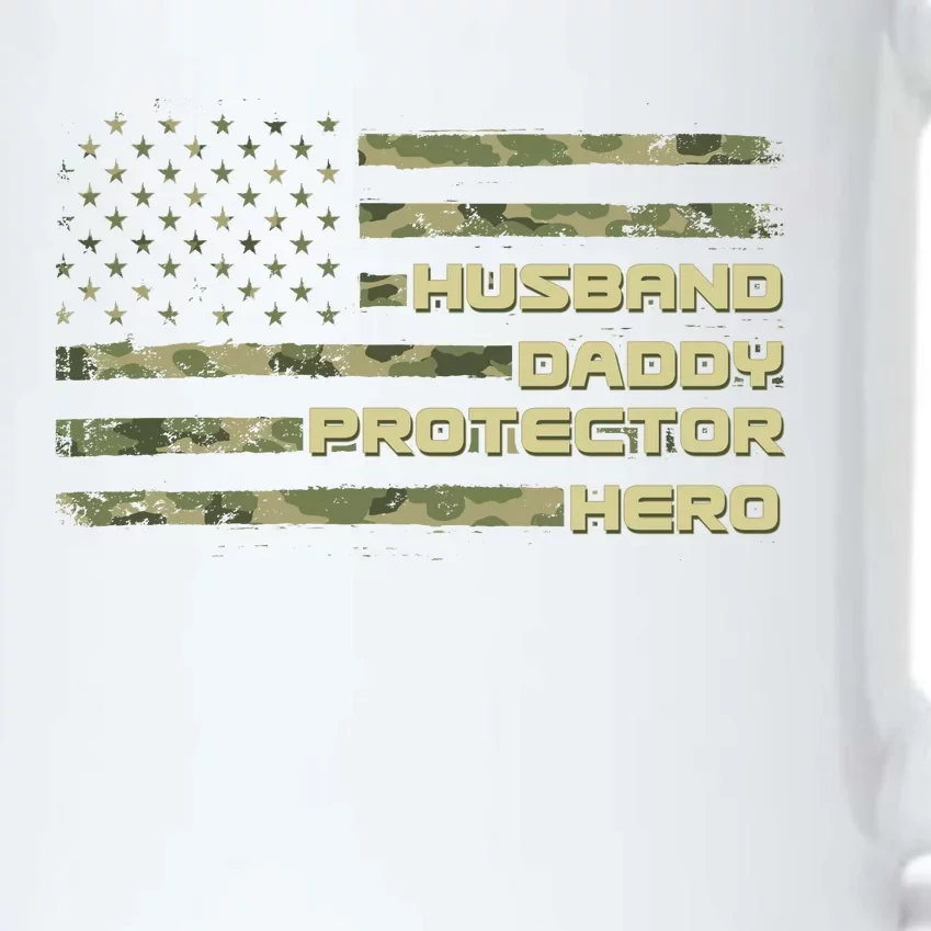 Husband Daddy Protection Hero US American Camo Flag Black Color Changing Mug