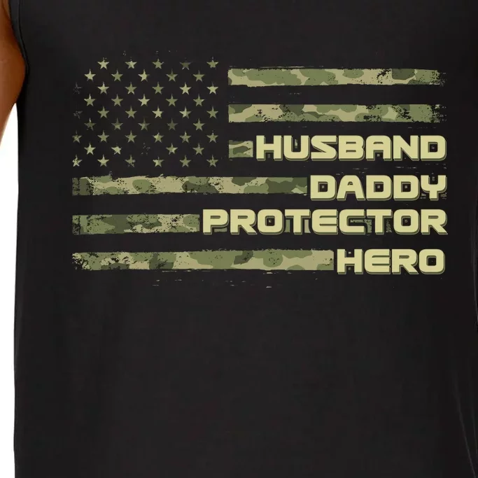 Husband Daddy Protection Hero US American Camo Flag Comfort Colors® Tank Top