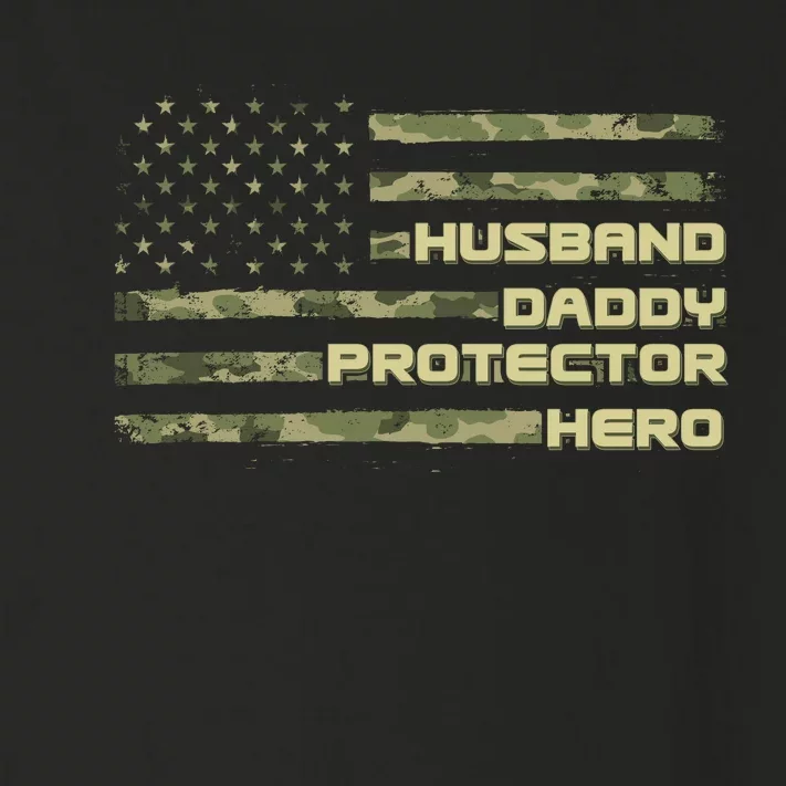 Husband Daddy Protection Hero US American Camo Flag Toddler Long Sleeve Shirt