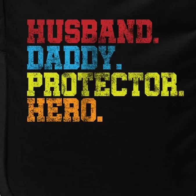 Husband Daddy Protector Hero Distressed Impact Tech Backpack