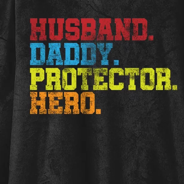 Husband Daddy Protector Hero Distressed Hooded Wearable Blanket