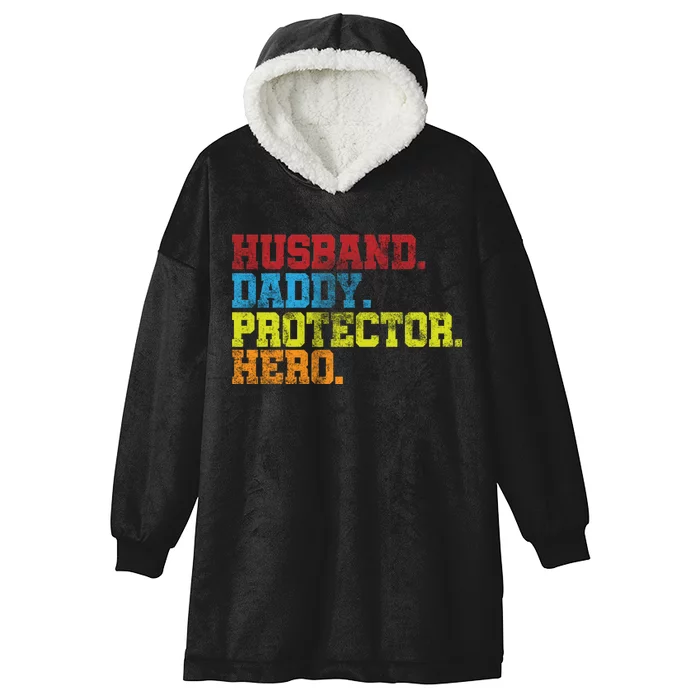 Husband Daddy Protector Hero Distressed Hooded Wearable Blanket