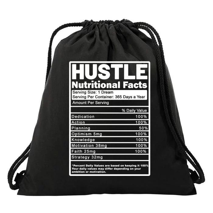 Hustle Nutrition Facts Values Drawstring Bag