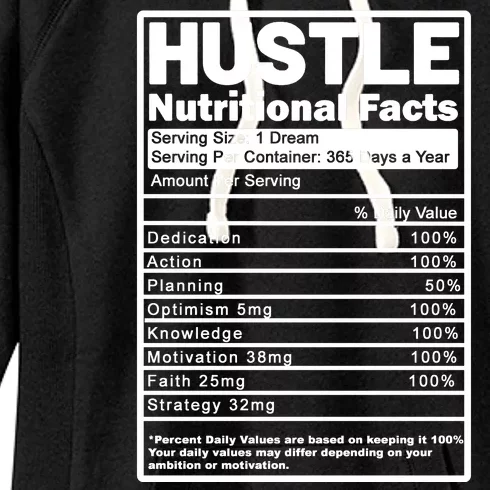 Hustle Nutrition Facts Values Women's Fleece Hoodie