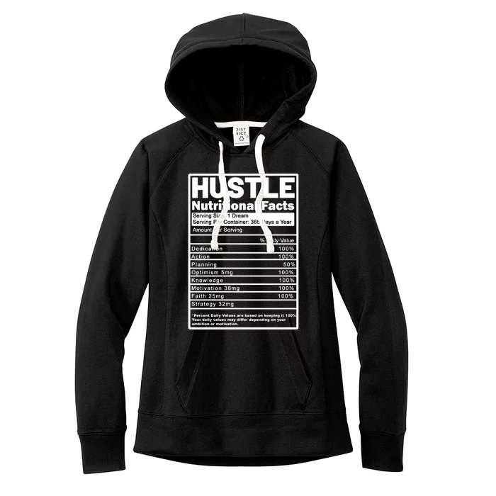 Hustle Nutrition Facts Values Women's Fleece Hoodie