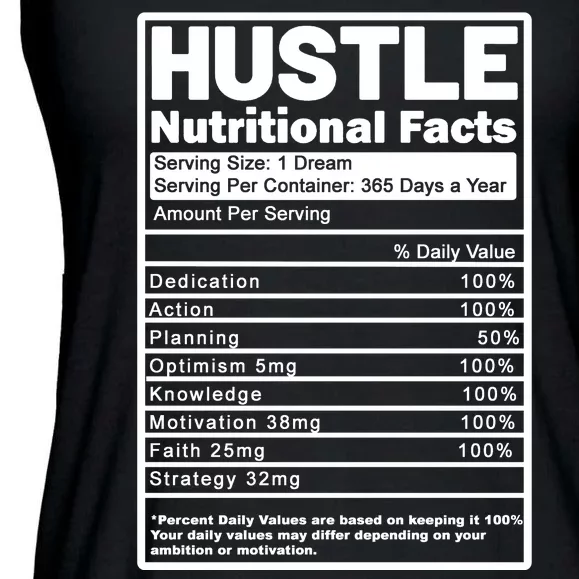 Hustle Nutrition Facts Values Ladies Essential Flowy Tank