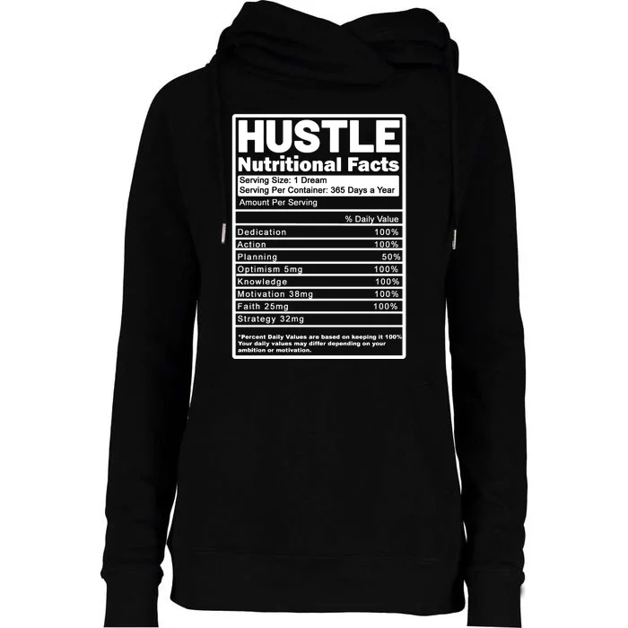 Hustle Nutrition Facts Values Womens Funnel Neck Pullover Hood