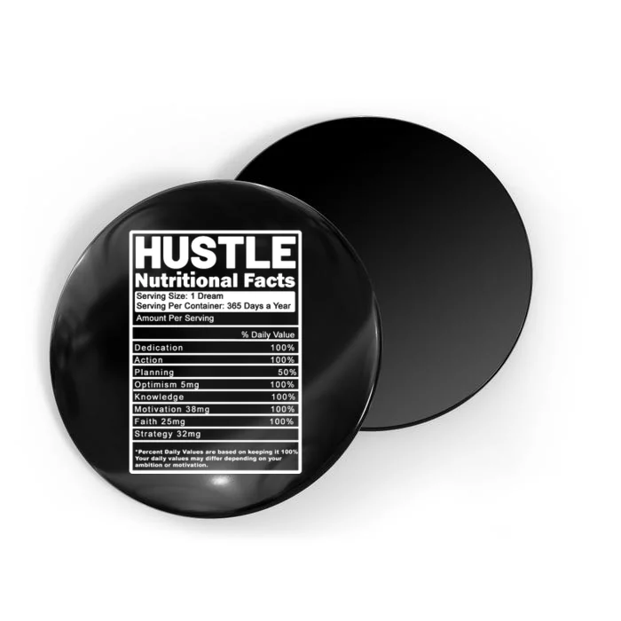 Hustle Nutrition Facts Values Magnet