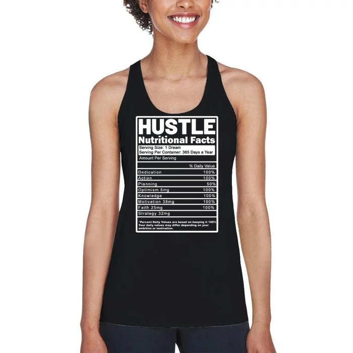 Hustle Nutrition Facts Values Women's Racerback Tank