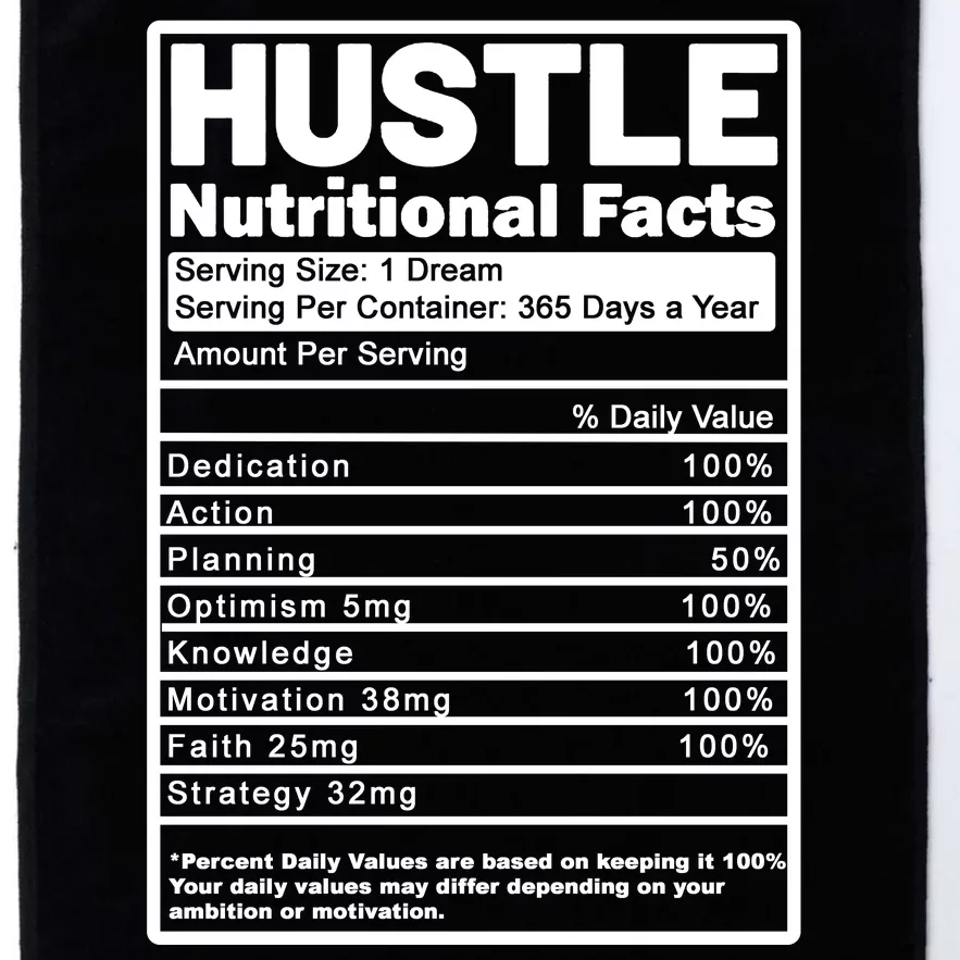 Hustle Nutrition Facts Values Platinum Collection Golf Towel