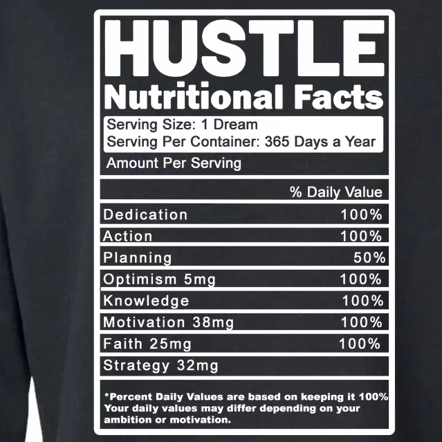 Hustle Nutrition Facts Values Cropped Pullover Crew